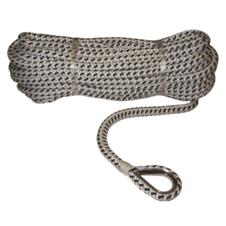 Polyester Ankerleine mit Niro Kausche, abgelängt,  geflochten