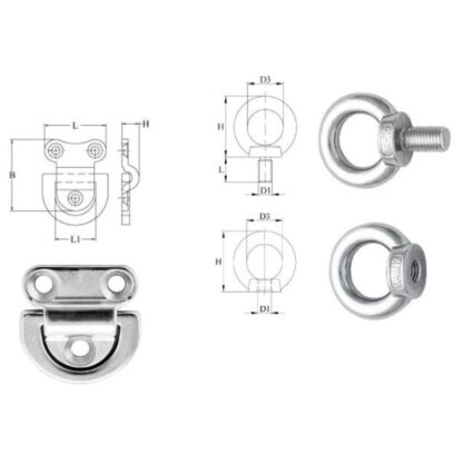 AQUINOX - Nirosta A4/AISI 316, Ringschraube/Ringmutter/Decksauge