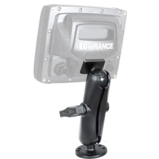 RAM Mounts Marine Aufbau-Halterung für Lowrance Mark/Elite - mit runder Basisplatte (AMPS), C-Kugel (1,5 Zoll)