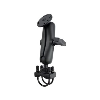 RAM Mounts Set für Lenker/Rohre - Doppel-Klemmschelle, mittlerer Verbindungsarm, runde Basisplatte (AMPS), C-Kugel (1,5 Zoll), im Polybeutel