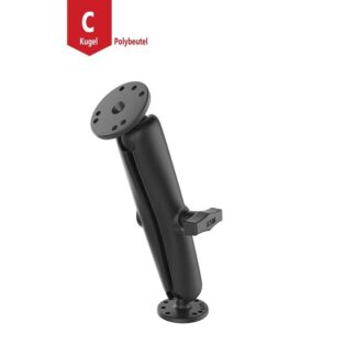 RAM Mounts Aufbau-Set - 2x runde Basisplatte (AMPS), langer Verbindungsarm, C-Kugel (1,5 Zoll), im Polybeutel