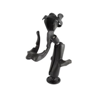 RAM Mounts Rod 2000 Angelrutenhalterung - runde Basisplatte (AMPS), mittlerer Verbindungsarm, Kugel mit Ratchet-System, Angelrutenhalter, C-Kugel (1,5 Zoll)