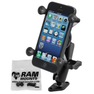 RAM Mounts X-Grip Aufbauhalterung für Smartphones bis 82,6 mm Breite - B-Kugel (1 Zoll), Diamond-Basisplatte (Trapez), mittlerer Verbindungsarm, Schrauben-Set