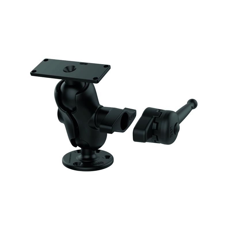 RAM MOUNTS MARINE AUFBAU-SET HUMMINBIRD HELIX 8-15 / SOLIX / APEX - D-KUGEL (2,25 ZOLL), RUNDE BASIS, KURZER VERBINDUNGSARM, ADAPTERPLATTE, SCHRAUBHILFE – Bild 2