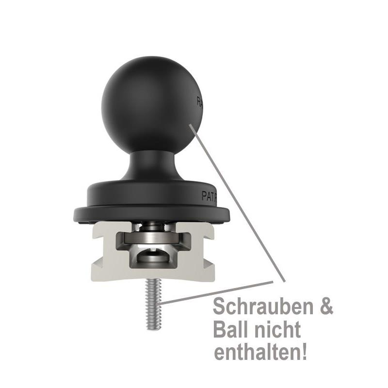 RAM MOUNTS ALUMINIUM TOUGH-TRACK SCHIENE INKL. ENDKAPPEN - INNENLÄNGE 228,6 MM (9 ZOLL), ELOXIERT – Bild 2