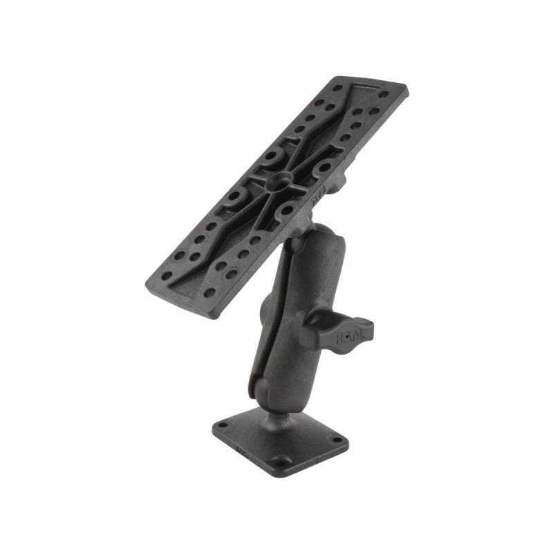 RAM MOUNTS VERBUNDSTOFF-AUFBAU-SET - BASISPLATTE RECHTECKIG, MITTLERER VERBINDUNGSARM, UNIVERSAL ADAPTERPLATTE, B-KUGEL (1 ZOLL), IM POLYBEUTEL