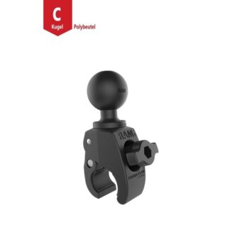 RAM Mounts Tough-Claw Halteklammer (klein) mit Feststellschraube - C-Kugel (1,5 Zoll), Durchmesser 15,9-29,0 mm