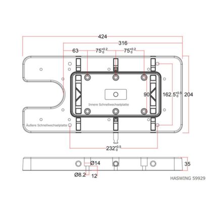 Haswing Schnellwechselplatte für für Cayman-B 80 GPS 1.6G/50739/NEU! – Bild 6