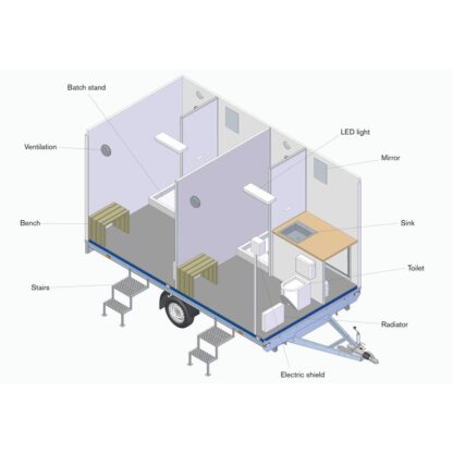 Respo Mobilanhänger 1200F411T222 zwei Badezimmer und Toilette – Bild 19