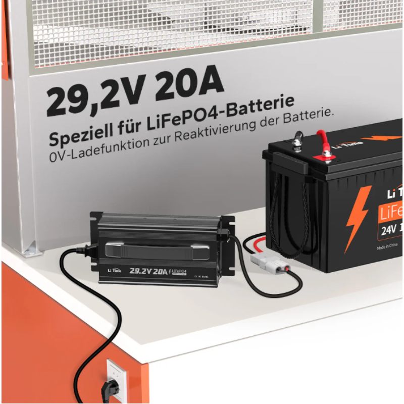 LiTime 29.2V 20A Lithium Batterieladegerät für 24V LiFePO4 Lithium Batterie – Bild 2