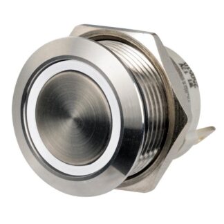 Flacher Edelstahl-Ein-/Ausschalter, 12/24 V, weiß