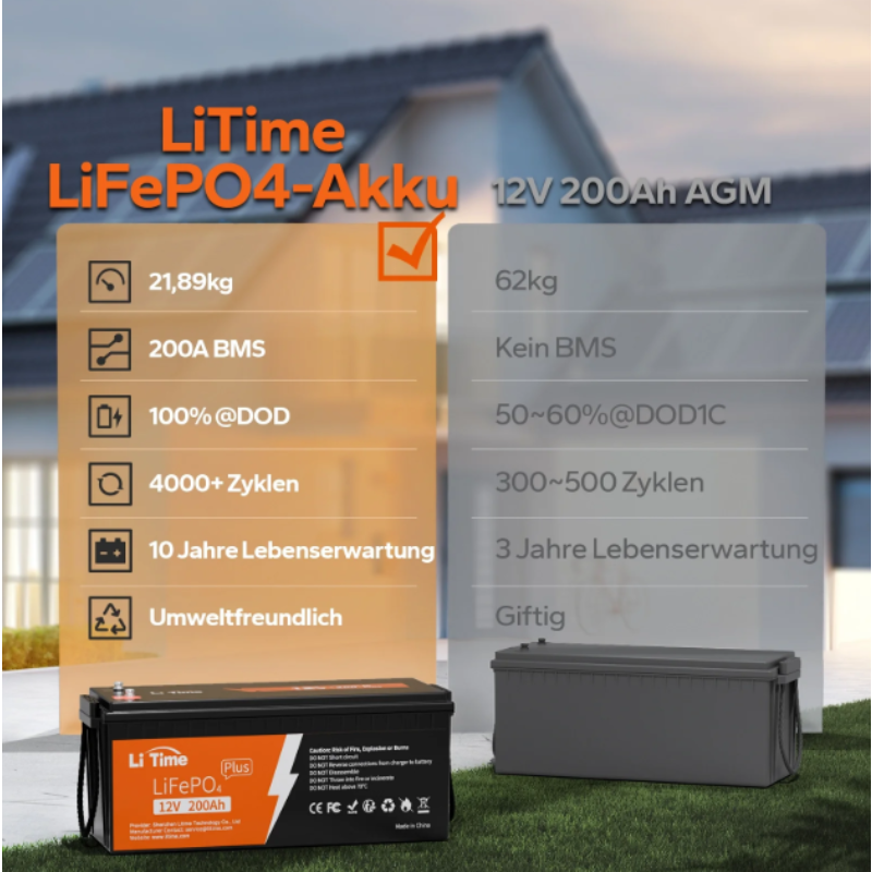 LiTime 12V 200Ah Plus Deep Cycle LiFePO4 Lithium Batterie – 200A BMS – Bild 8