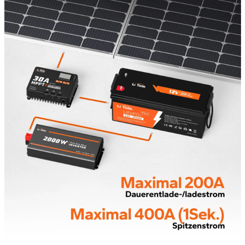 LiTime 12V 200Ah Plus Deep Cycle LiFePO4 Lithium Batterie – 200A BMS – Bild 3