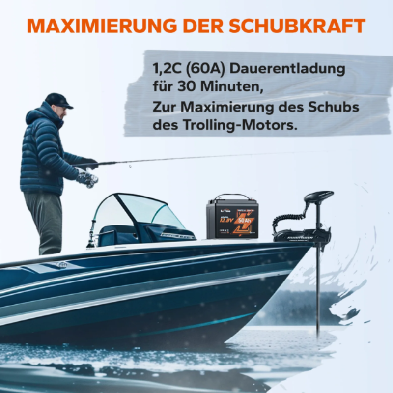 LiFePO4 12V 50Ah Bluetooth Kälteschutz Deep Cycle Lithium Batterie für Elektro Bootsmotor – Bild 5