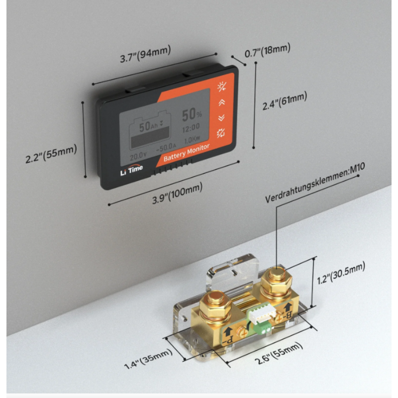 LiTime 500A Batteriewächter mit LCD-Display und Shunt – Bild 5
