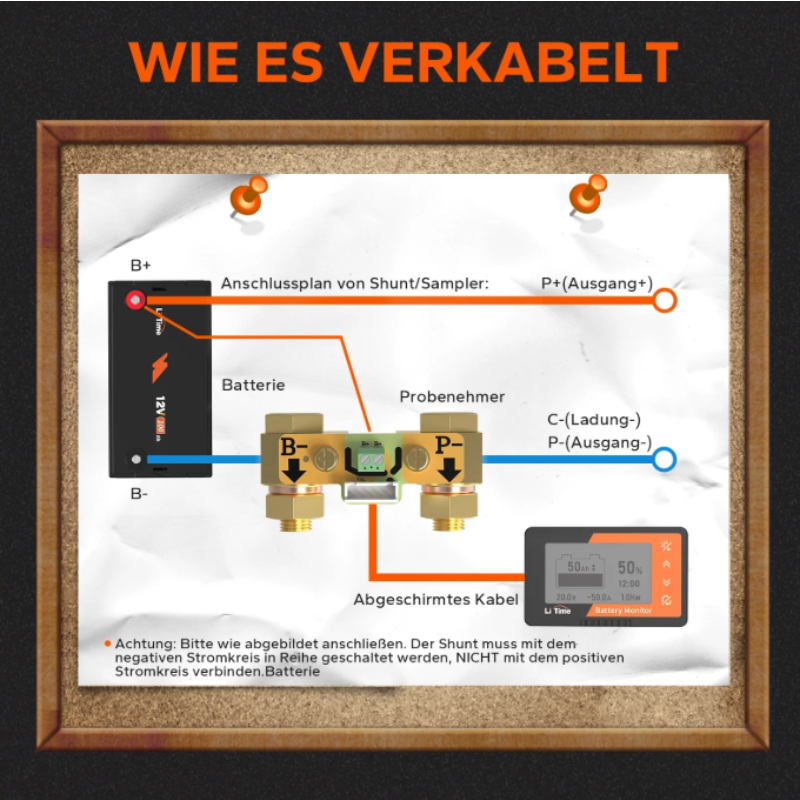 LiTime 500A Batteriewächter mit LCD-Display und Shunt – Bild 6