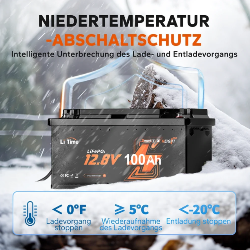 12V 100Ah H190 Deep Cycle LiFePO4 Batterie Mit Bluetooth - Wohnmobil Untersitz DIN H8 L5 Group 49, ECE R10 zertifiziert! – Bild 10