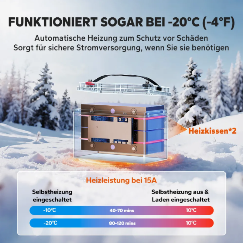 LiTime 12V 165Ah Dual-Purpose LiFePO4-Batterie mit 1200 CCA und Selbstheizung für Wohnmobil und Marine – Bild 2