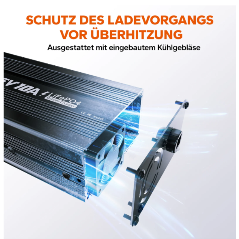 LiTime 14.6V 10A Lithium Batterieladegerät für 12V LiFePO4 Lithium Batterie – Bild 4