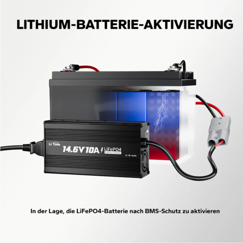 LiTime 14.6V 10A Lithium Batterieladegerät für 12V LiFePO4 Lithium Batterie – Bild 9