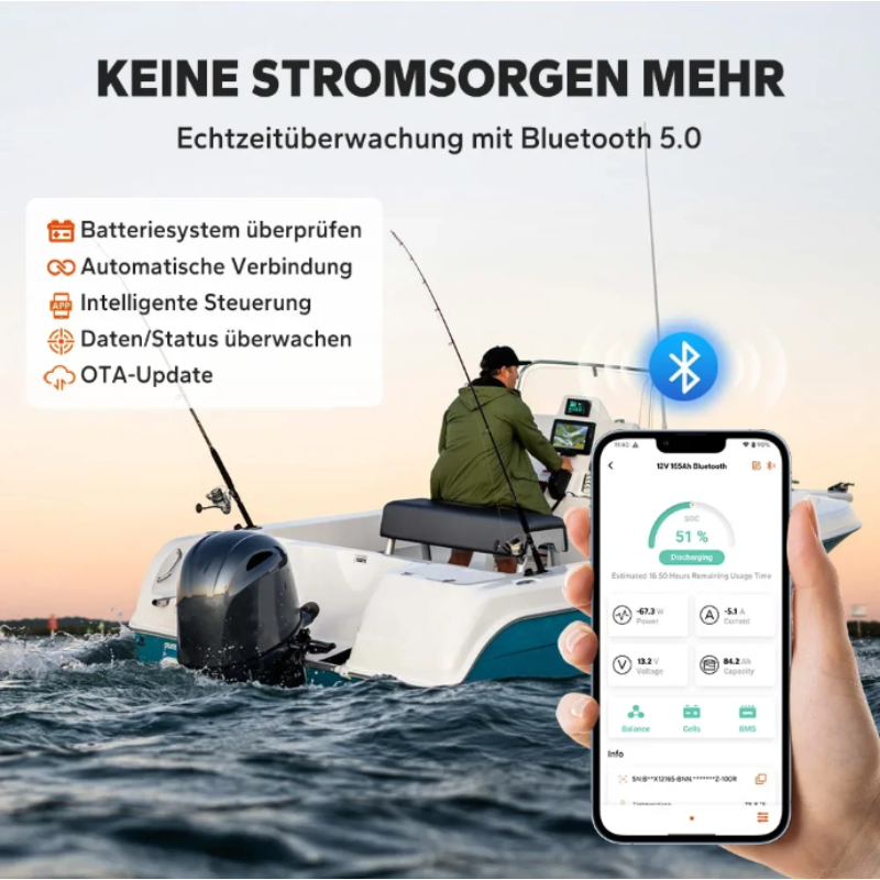 LiTime 12V 165Ah Dual-Purpose LiFePO4-Batterie mit 1200 CCA und Selbstheizung für Wohnmobil und Marine – Bild 5