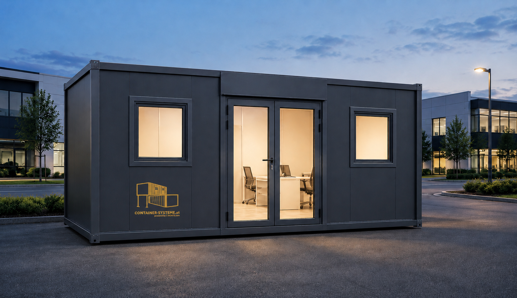 Container System CS MC01 Doppelglastür Anthracite