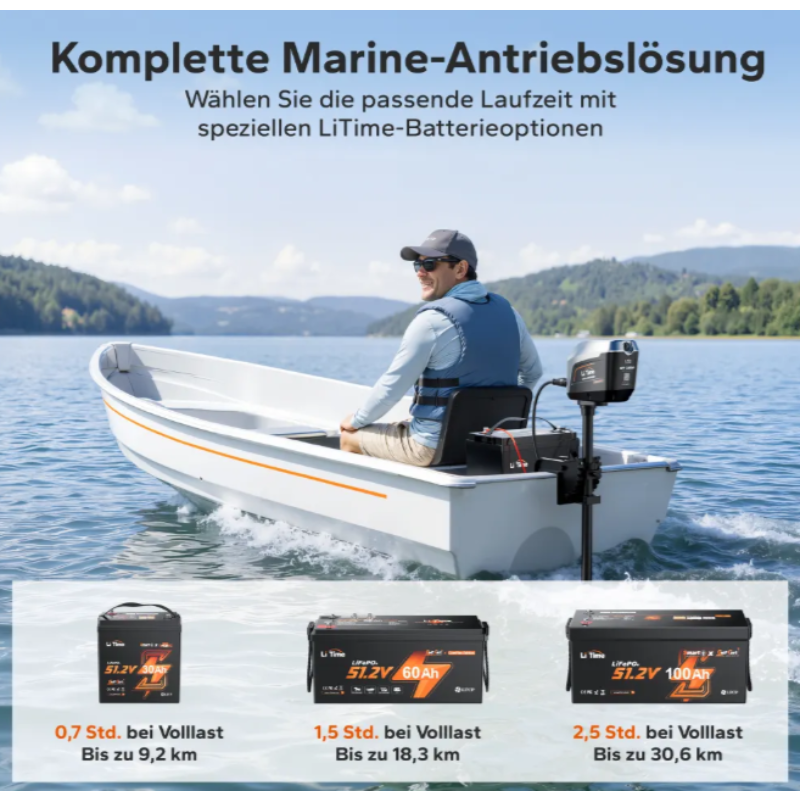LiTime Argoseeker A2 48V 2000W Elektro Außenborder – 120 lbs Schubkraft für Boote – Bild 8