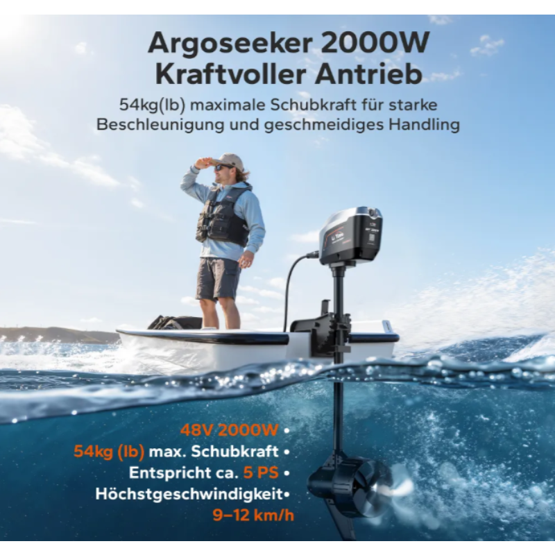 LiTime Argoseeker A2 48V 2000W Elektro Außenborder – 120 lbs Schubkraft für Boote – Bild 11